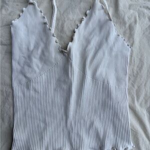 Free People White Ribbed Camisole